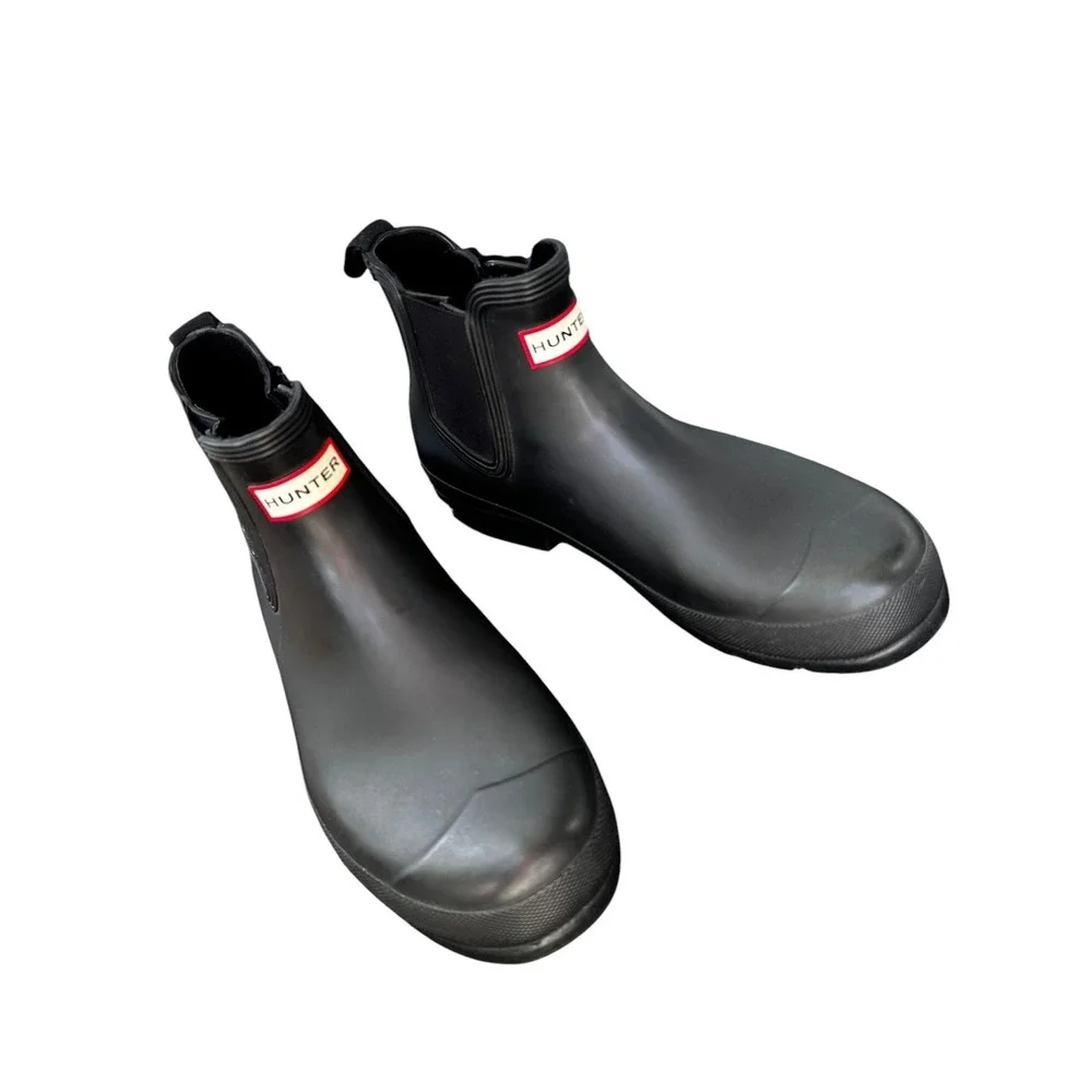 Hunter Original Chelsea Matte Black Waterproof Rain Boot Mens 10 Womens 11.5